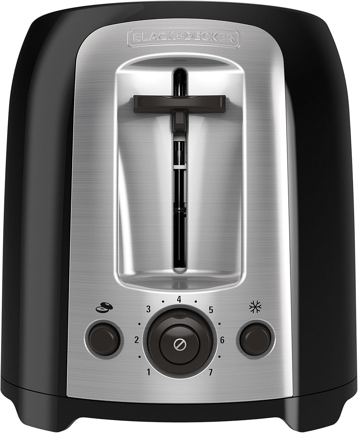Black+Decker 2-Slice Extra Wide Slot Toaster, Classic Oval, Black with Stainless Steel Accents, TR1278B - PuriLite