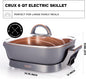 CRUX Extra Deep Nonstick Scratch Resistant Electric Skillet with Removeable Temperature Probe, 12" x 12" - PuriLite