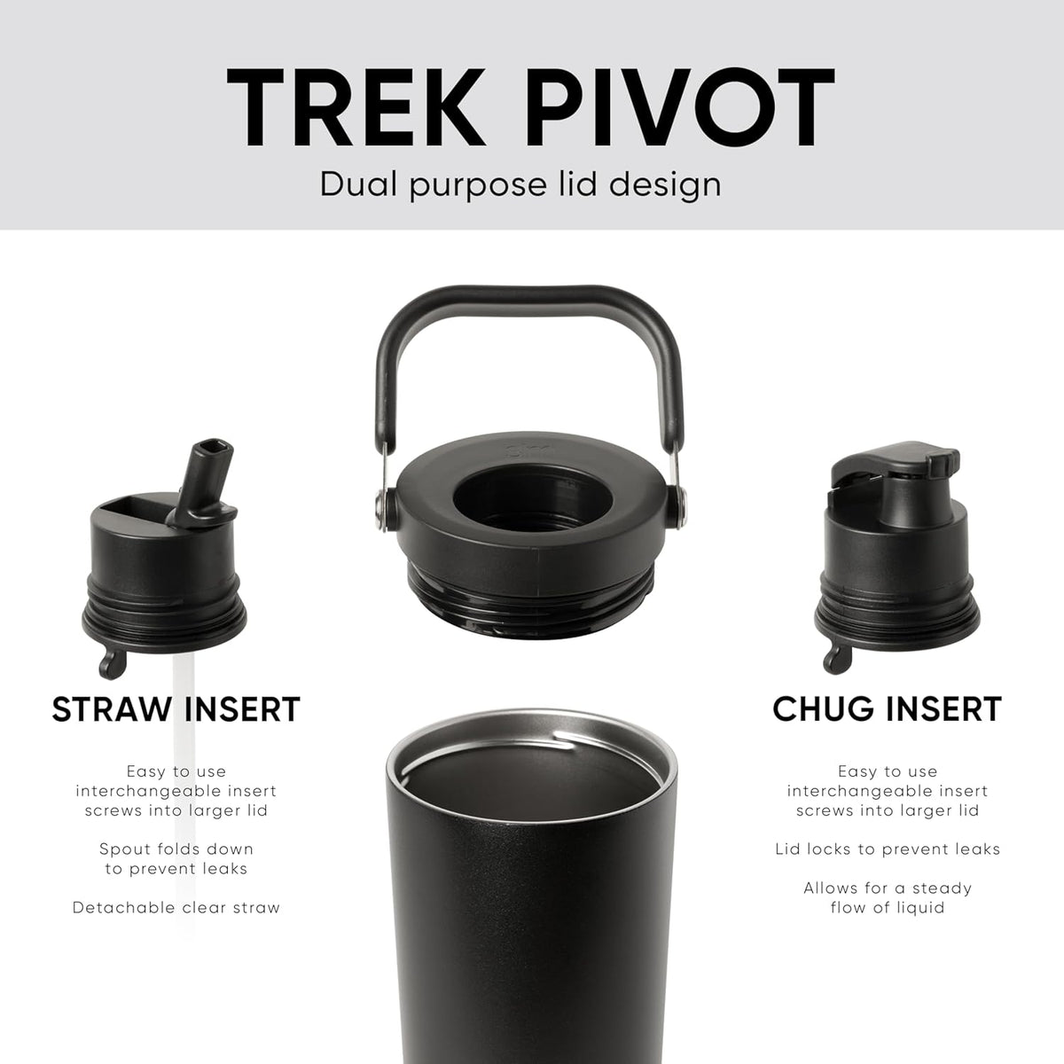 Simple Modern Trek Pivot | 40oz Flip Straw Tumbler with Handle | Water Bottle & Boot | Interchangeable Straw & Chug Lids | Insulated Stainless Steel Jug | Gym Sports Outdoors | Lavender Mist - PuriLite
