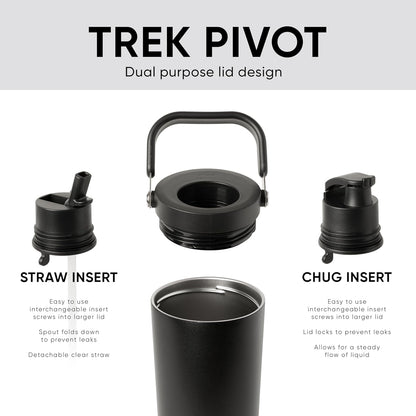 Simple Modern Trek Pivot | 40oz Flip Straw Tumbler with Handle | Water Bottle & Boot | Interchangeable Straw & Chug Lids | Insulated Stainless Steel Jug | Gym Sports Outdoors | Lavender Mist - PuriLite