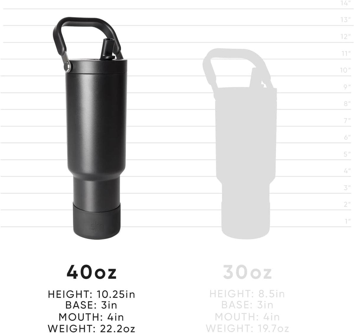 Simple Modern Trek Pivot | 40oz Flip Straw Tumbler with Handle | Water Bottle & Boot | Interchangeable Straw & Chug Lids | Insulated Stainless Steel Jug | Gym Sports Outdoors | Lavender Mist - PuriLite
