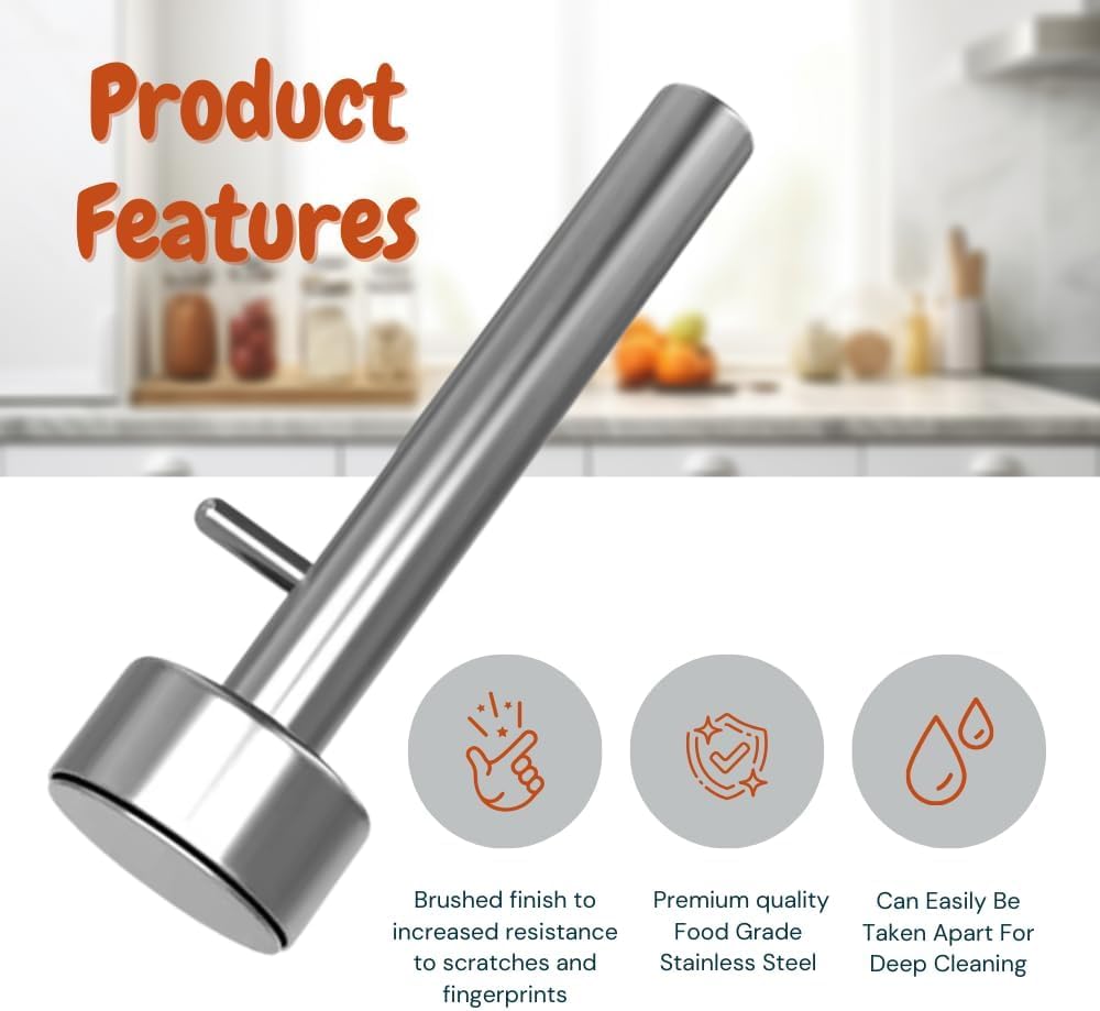 Falafel Maker Press Scoop Stainless Steel Premium Quality Professional Middle Eastern Kitchen Tool Meatball Mold 1.6 Inch (4.1 cm) Diameter - PuriLite