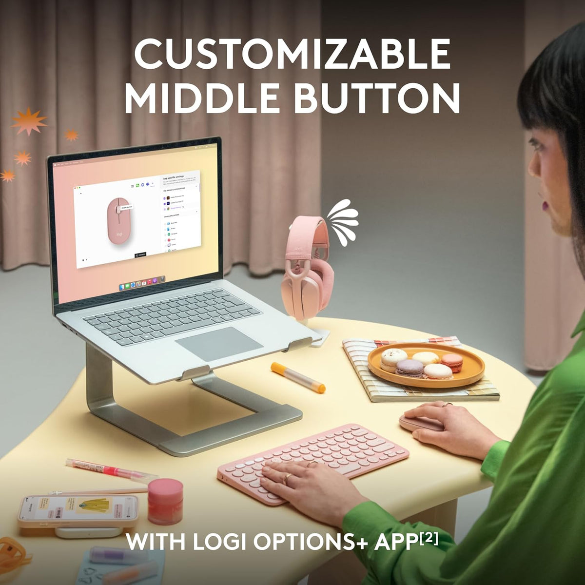Logitech Pebble Mouse 2 M350s Slim Bluetooth Wireless Mouse, Portable, Lightweight, Customizable Button, Quiet Clicks, Easy-Switch for Windows, macOS, iPadOS, Android, Chrome OS - Black - PuriLite