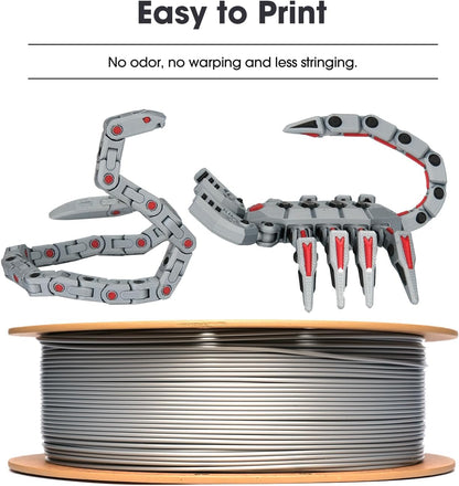 eSUN PLA Filament 1.75mm, PLA Basic 3D Printer Filament Dimensional Accuracy +/- 0.05mm, 1KG Spool (2.2 LBS) Speedy PLA Filament for 3D Printers,Black - PuriLite