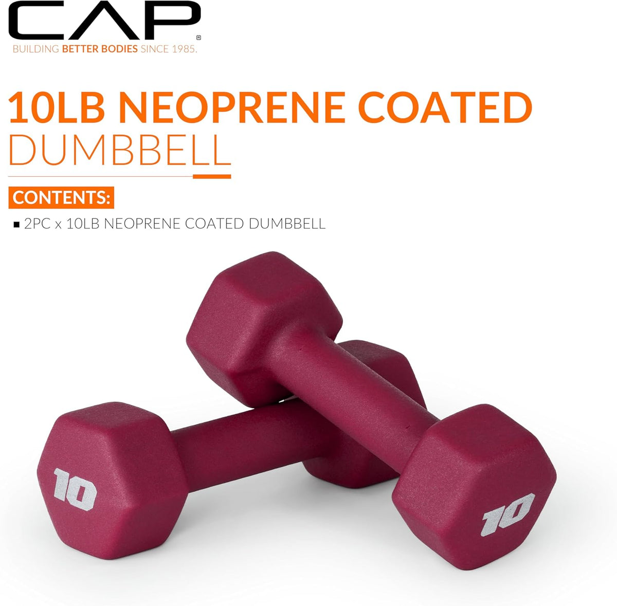 CAP Barbell Neoprene Dumbbell Hand Weights - Pairs | Multiple Options - PuriLite