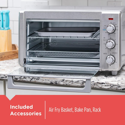 BLACK+DECKER™ Crisp 'N Bake Air Fry Toaster Oven, fits a 12" Pizza, Silver - PuriLite