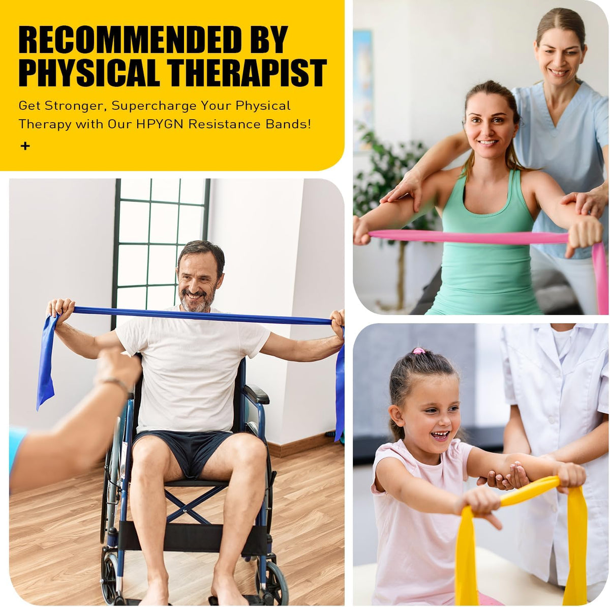 Resistance Bands, Exercise Bands, Physical Therapy Bands for Strength Training, Yoga, Pilates, Stretching, Stretch Elastic Band with Different Strengths, Workout Bands for Home Gym - PuriLite