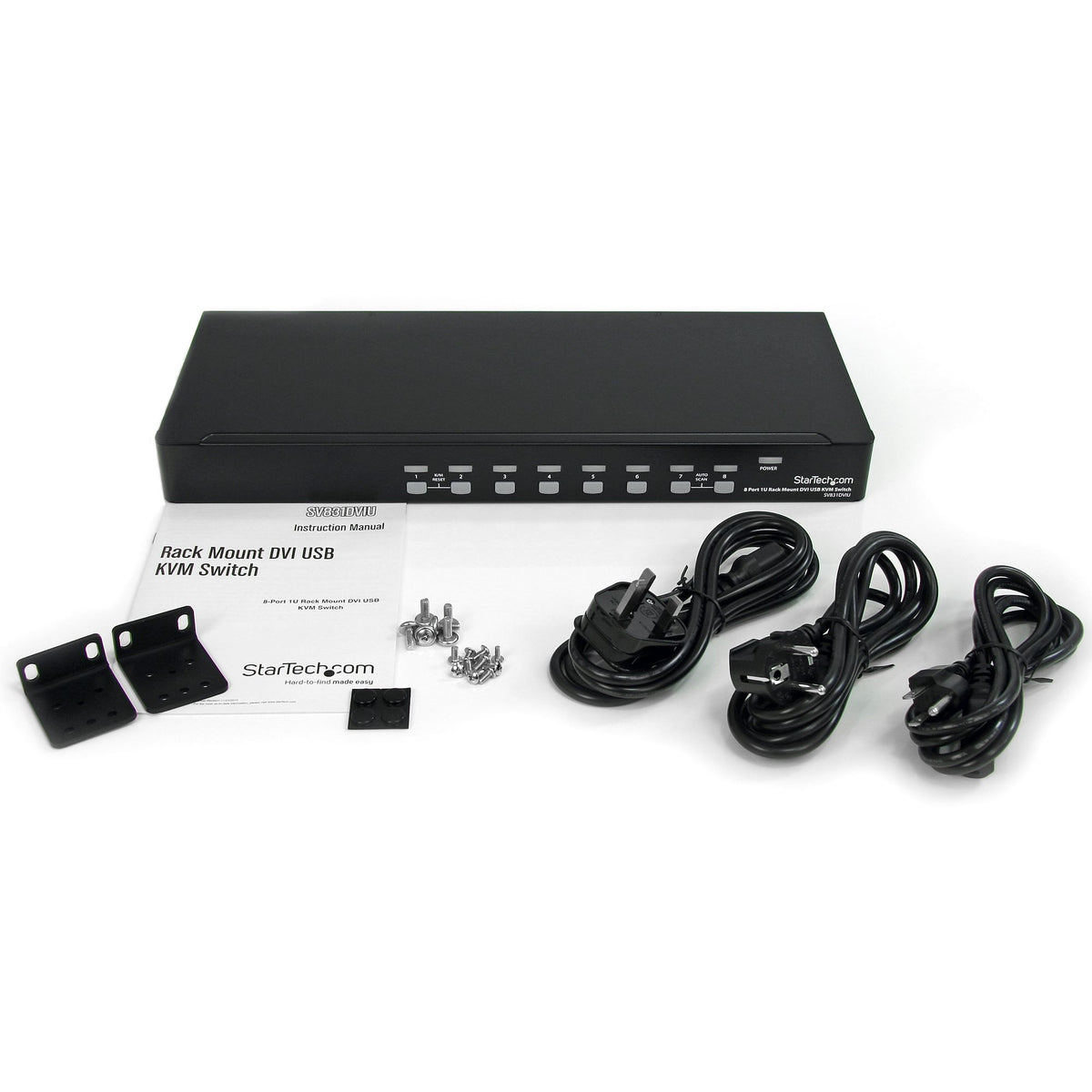 8 Port 1U Rackmount DVI USB KVM Switch - TAA - PuriLite