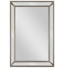 Rectangular Mirror with Beaded Frame and Antique Brass Finish - PuriLite