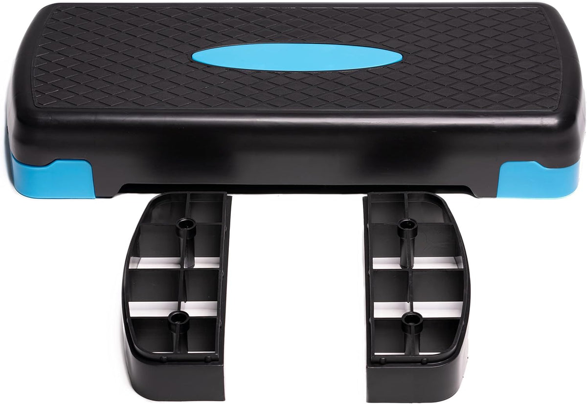 PRISP Adjustable Aerobic Stepper 68cm, 2 Levels (10/15cm - 4"/6") Exercise Step Platform for Home Gym and Fitness Training; 68 x 28cm - PuriLite