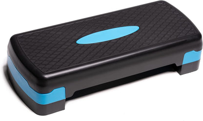 PRISP Adjustable Aerobic Stepper 68cm, 2 Levels (10/15cm - 4"/6") Exercise Step Platform for Home Gym and Fitness Training; 68 x 28cm - PuriLite