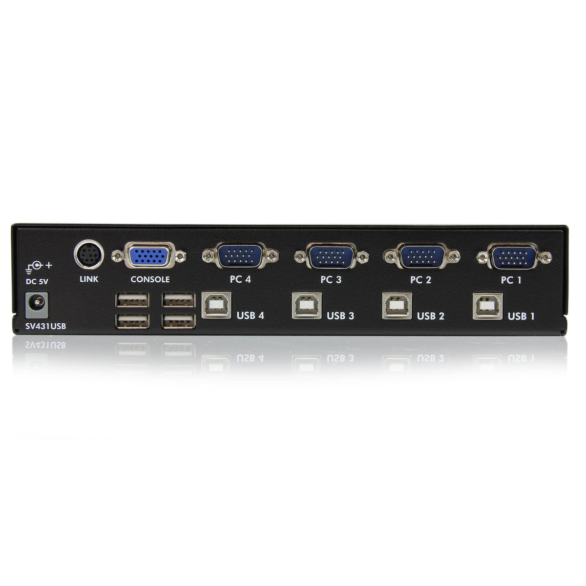 4 Port Professional VGA USB KVM Switch with Hub - TAA - PuriLite