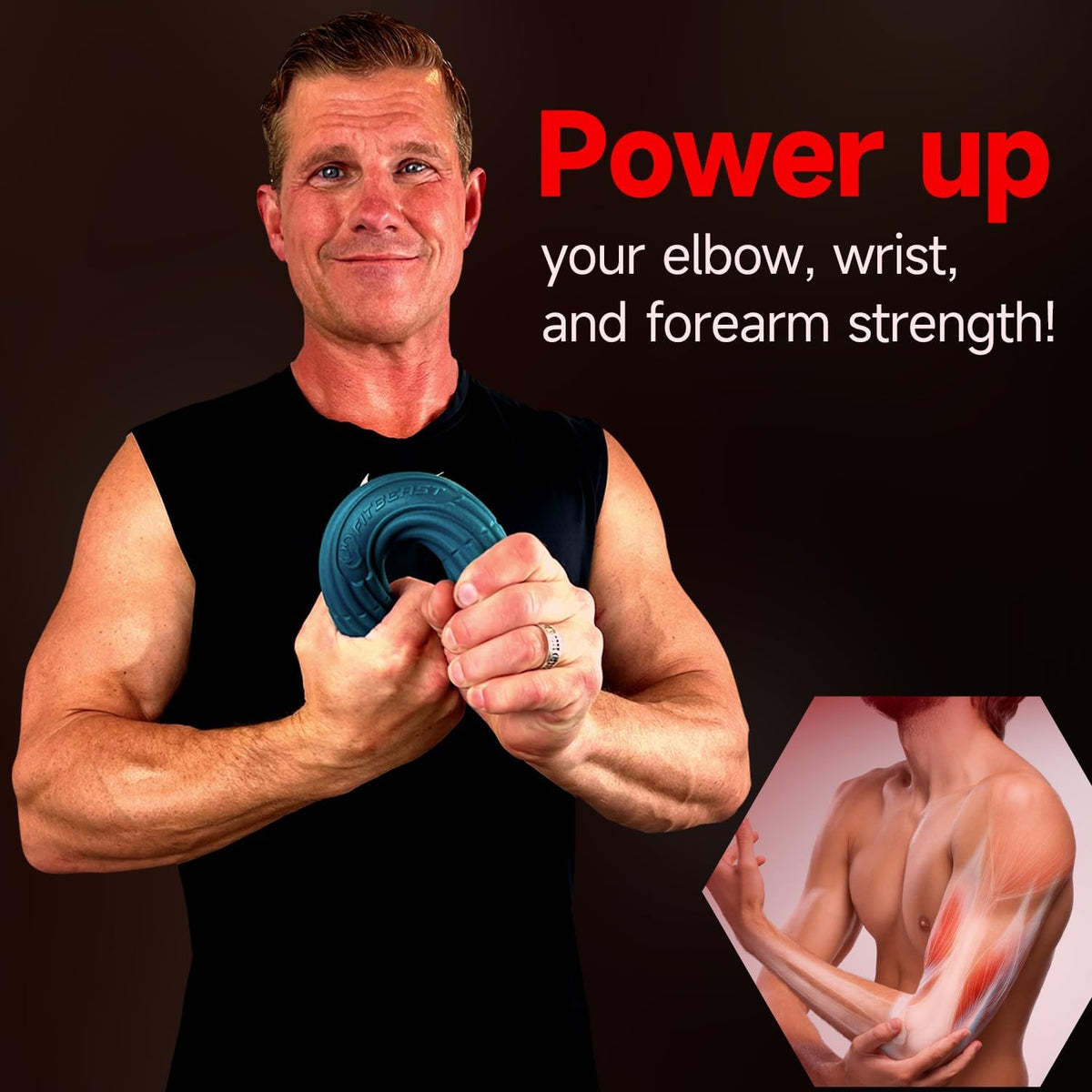 FitBeast Fitness Resistance Bar for Physical Therapy & Enhanced Grip Strength – Ideal for Tendonitis Relief, Forearm Rehab, and Muscle Recovery – Tennis Elbow, Golfer's Elbow Pain Relief Hand - PuriLite