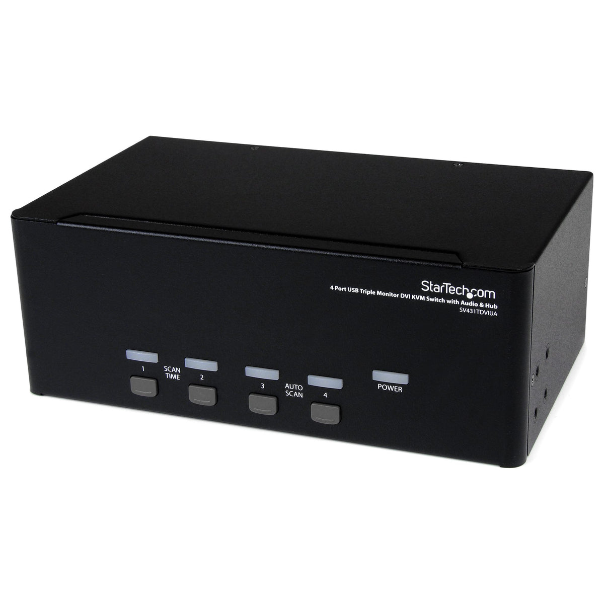 4 Port Triple Monitor DVI USB KVM Switch with Audio & USB 2.0 Hub - TAA - PuriLite
