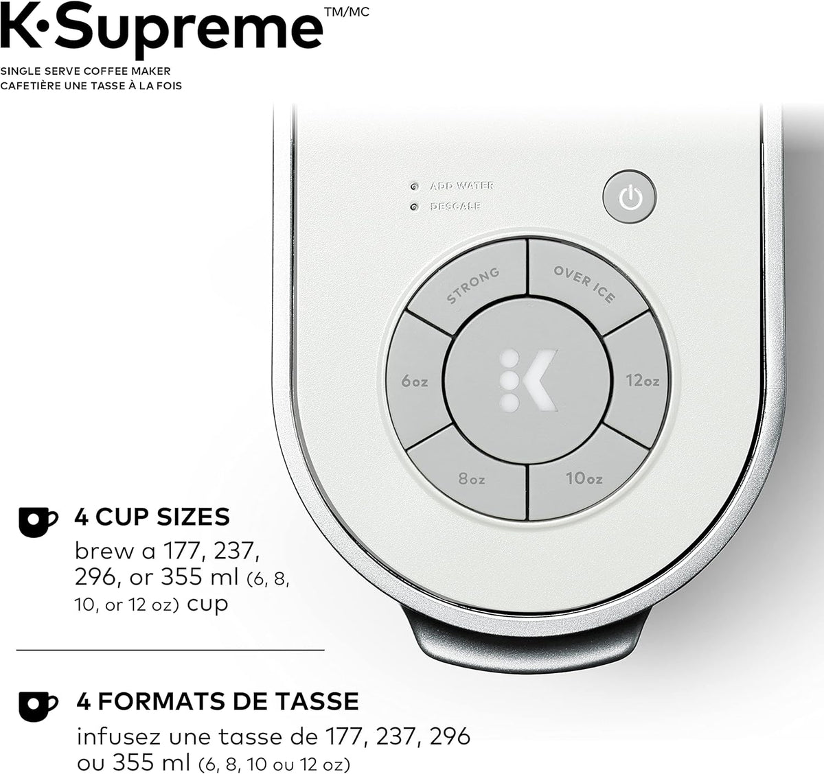 Keurig K-Supreme Single Serve K-Cup Pod Coffee Maker, With MultiStream Technology, White - PuriLite