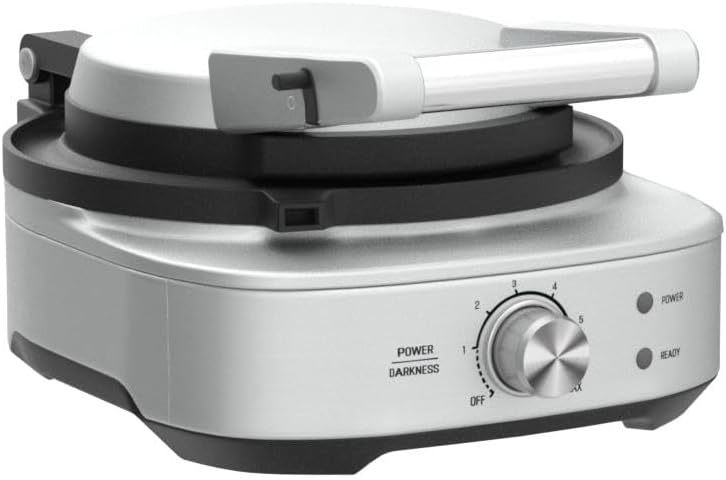 Breville BREBWM520XL "The No Mess" Waffle Iron, Metallic - PuriLite
