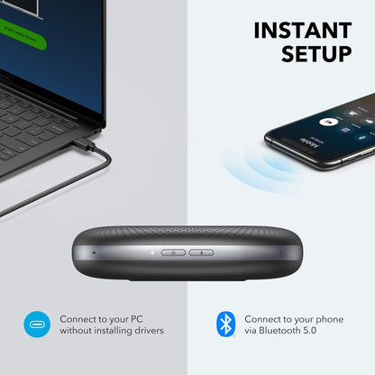 Anker PowerConf Speakerphone, Zoom Certified Conference Speaker with 6 Mics, 360° Enhanced Voice Pickup, 24H Call Time, Bluetooth 5.3, USB C, Compatible with Leading Platforms for Personal Workspaces - PuriLite