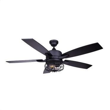 BROCK 52 in. matte black ceiling fan - PuriLite