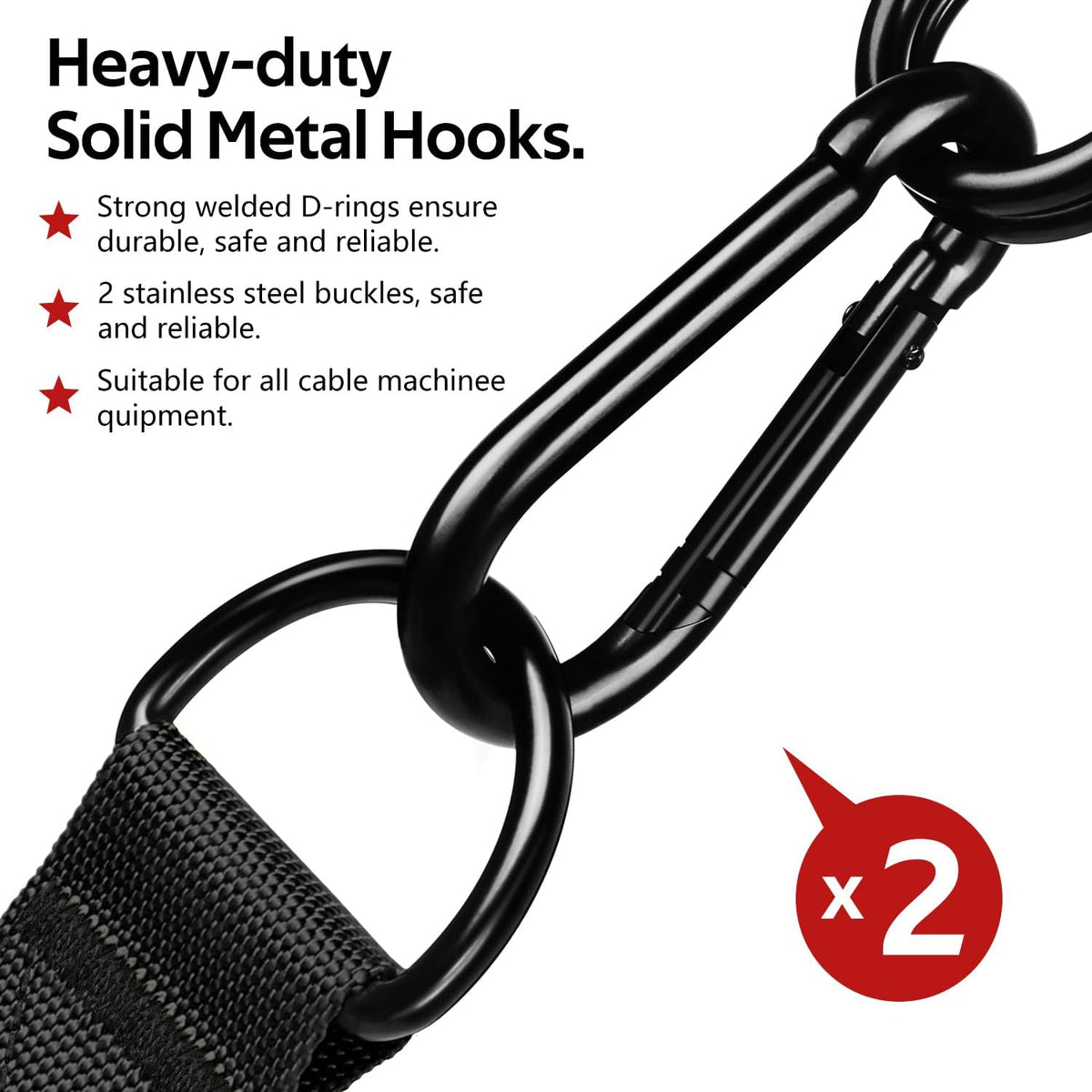 WALITO Exercise Handles, Replacement Cable Machine Attachments for Home Gym Equipment, Pulley System, Pilates, Resistance Bands, Strength Trainer, Heavy Duty Working Out Handles Accessories - PuriLite