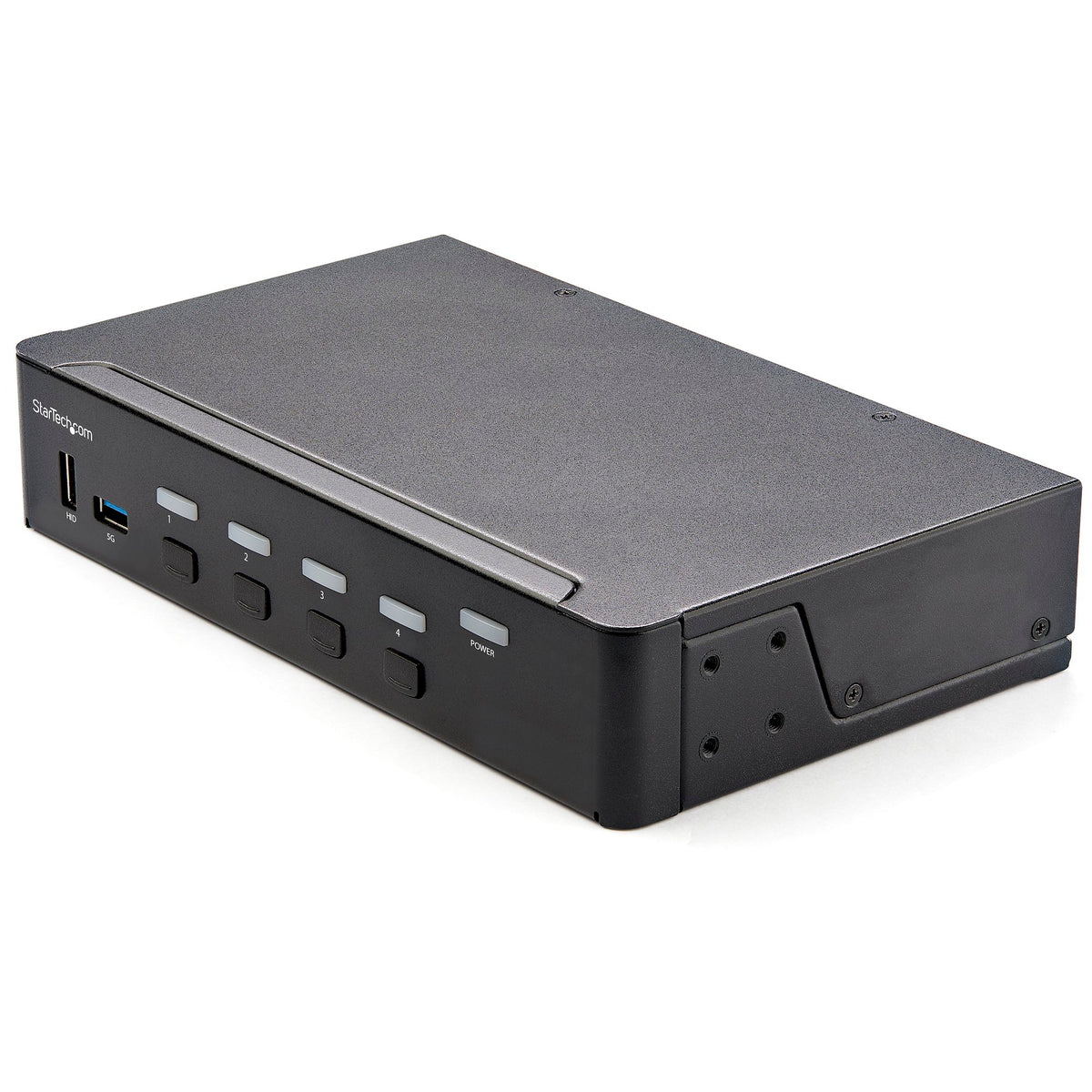 4 Port HDMI KVM Switch - Single Monitor 4K 60Hz Ultra HD HDR - Desktop HDMI 2.0 KVM Switch with 2 Port USB 3.0 Hub (5Gbps) and 4x USB 2.0 HID, Audio - Hotkey Switching - TAA - PuriLite