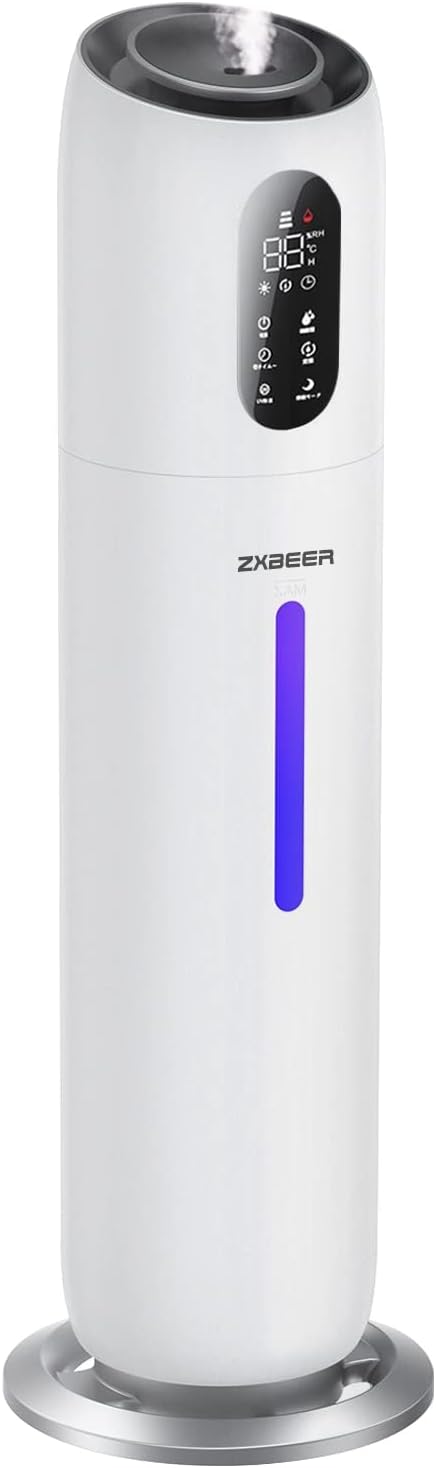 Humidifiers for Bedroom Large Room,ZXBEER 9L Top Fill Ultrasonic Humidifier with 360°Nozzle 7 Color Light Auto Shut-Off,3 Modes Run Up to 48 Hrs Super Quiet Cool Mist Humidifier for Home Baby Adult - PuriLite