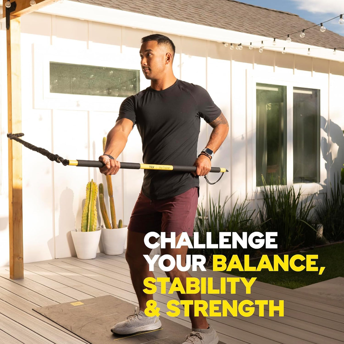 TRX Training Rip Training Resistance-Cord Attachment, Resistance-Training Exercise Equipment for Home Workouts, Bungee Fitness Cord, (Lite), (20 lbs) - PuriLite