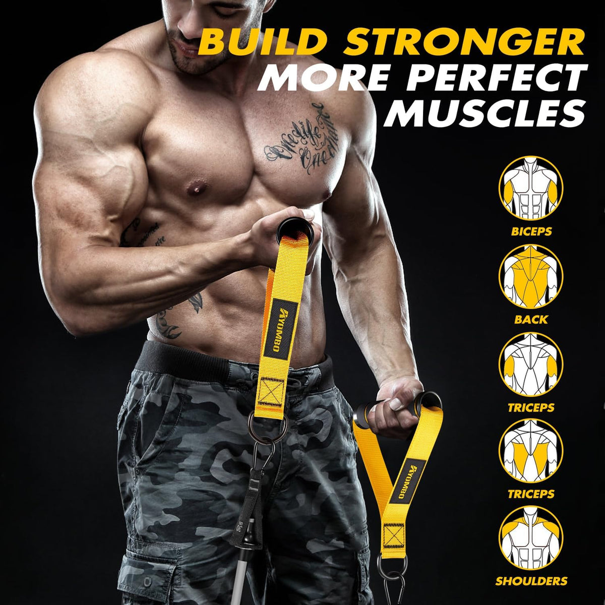 Exercise Handles, Cable Machine Attachments, Heavy Duty Resistance Band Handles for Cable Machine Pulleys, Resistance Bands and Strength Trainer, Home Gym Accessories - PuriLite