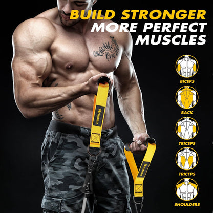 Exercise Handles, Cable Machine Attachments, Heavy Duty Resistance Band Handles for Cable Machine Pulleys, Resistance Bands and Strength Trainer, Home Gym Accessories - PuriLite