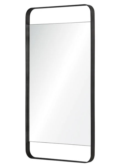 Stratford Industrial-style Mirror with Grey Metal Frame - PuriLite