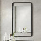 Stratford Industrial-style Mirror with Grey Metal Frame - PuriLite