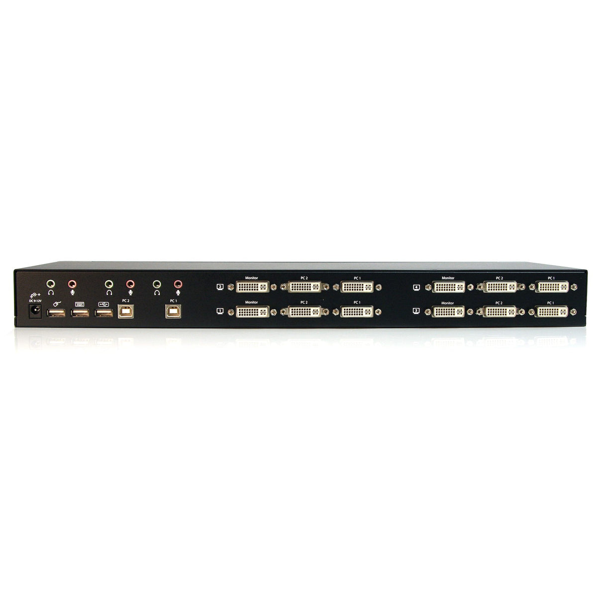 2 Port Quad Monitor Dual-Link DVI USB KVM Switch with Audio & Hub - TAA - PuriLite