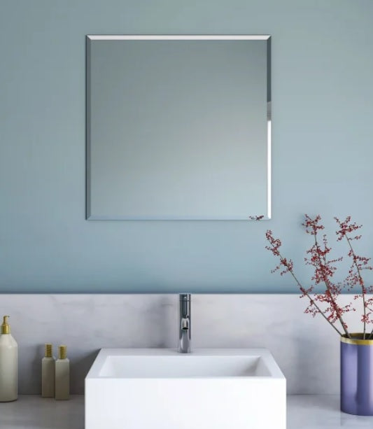 Appollo Summer Modern 61 cm (24 in.) Square Frameless Beveled Mirror - PuriLite