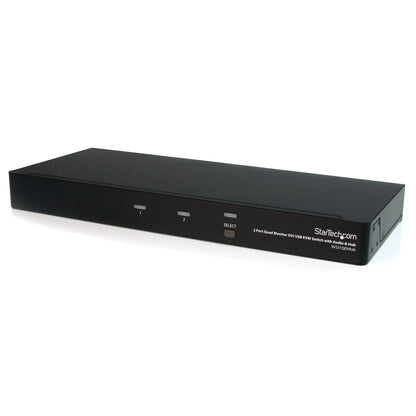 2 Port Quad Monitor Dual-Link DVI USB KVM Switch with Audio & Hub - TAA - PuriLite