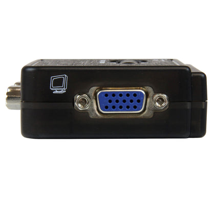 2 Port Black USB KVM Switch Kit with Audio and Cables - PuriLite