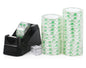 BOMEI PACK Desk Tape Dispenser with 12 Transparent Tape Rolls | 1-Inch Core, Mini Size for Office, School, Home & Gift Wrapping - PuriLite