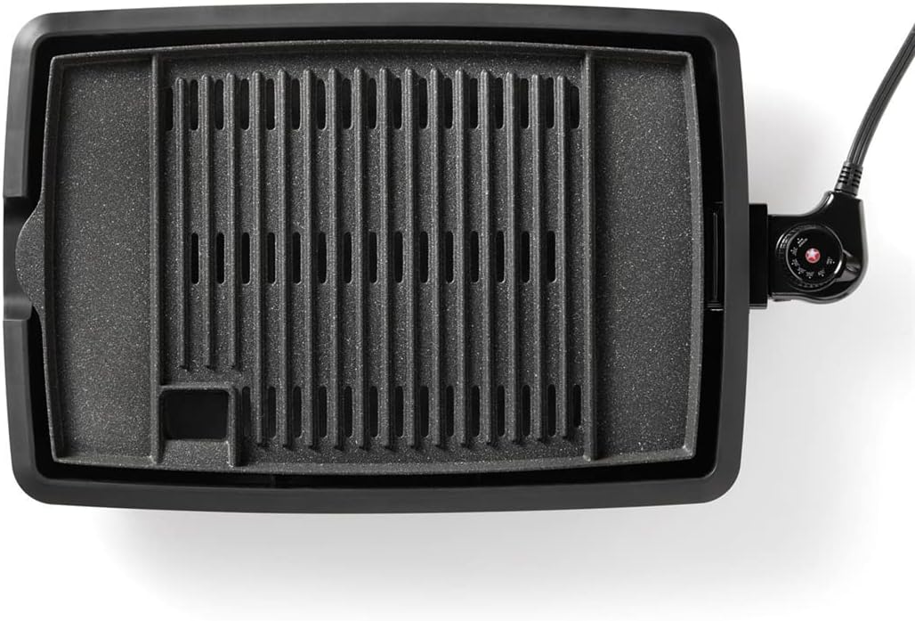 Starfrit The Rock Indoor Smokeless Electric BBQ Grill - Non-Stick 10" x 16" Cooking Surface - Adjustable Temperature - PuriLite