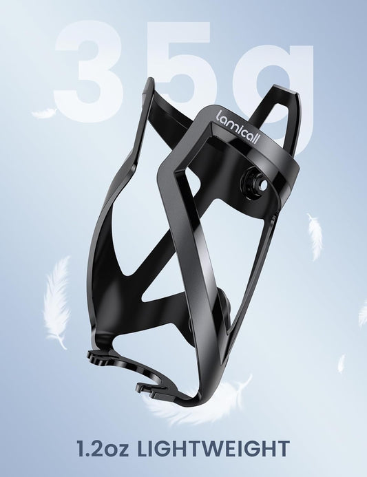 Lamicall Bike Water Bottle Holder - Lightweight & Sturdy Bike Cup Holder, Bicycle Drink Cage, Cycling Bike Water Bottle Cage with Screw Tool, for 2.75-3.94" Diameter Bottles - PuriLite