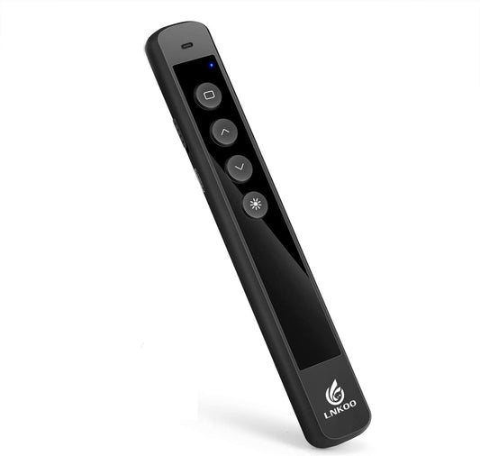 LNKOO Presentation Remote, RF 2.4GHz Wireless Presenter PowerPoint PPT Clicker Slides Advancer Remote Control Rechargeable Presenter Support Hyperlink - PuriLite