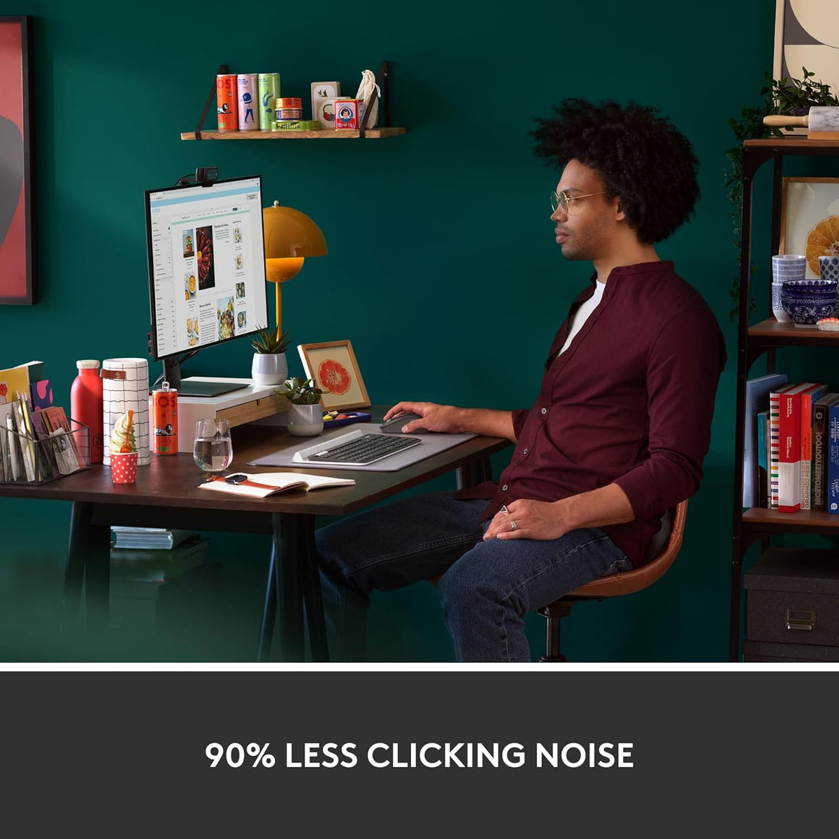 Logitech Signature M550 L Full Size Wireless Mouse - for Large Sized Hands, 2-Year Battery, Silent Clicks, Bluetooth, Multi-Device Compatibility - Black - PuriLite