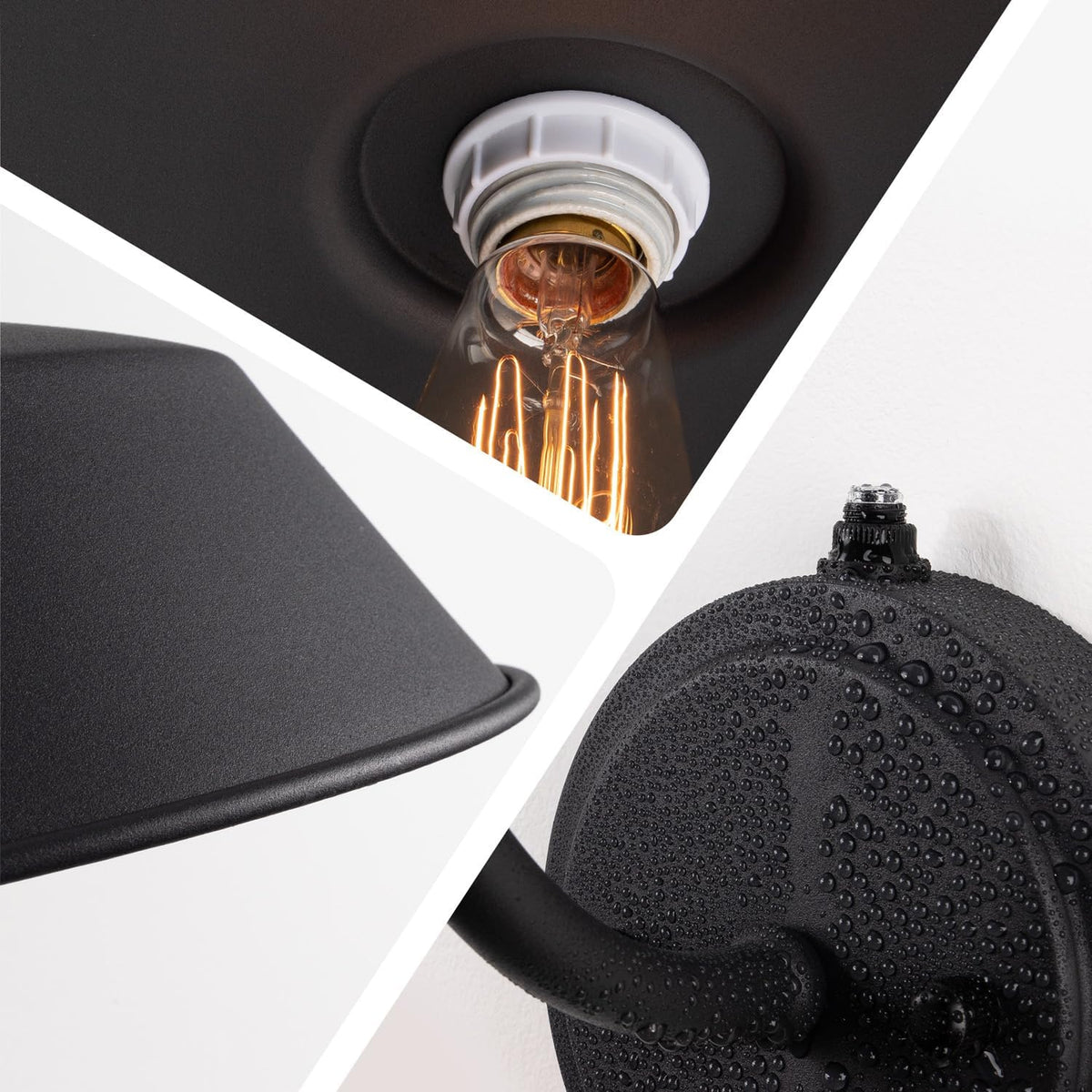 Dusk to Dawn Farmhouse Outdoor Gooseneck Barn Wall Light with 14" Dome Matte Black - PuriLite