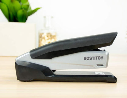 Executive 3-in-1 Spring Powered Stapler with One-Finger Stapling 20 Sheet Capacity and Built-In Staple Remover Black Gray - PuriLite