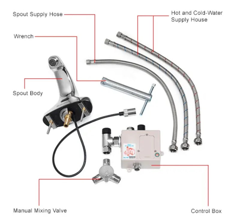 Global Industrial™ Sensor Bathroom Sink Faucet, 0.5 GPM, Chrome - PuriLite