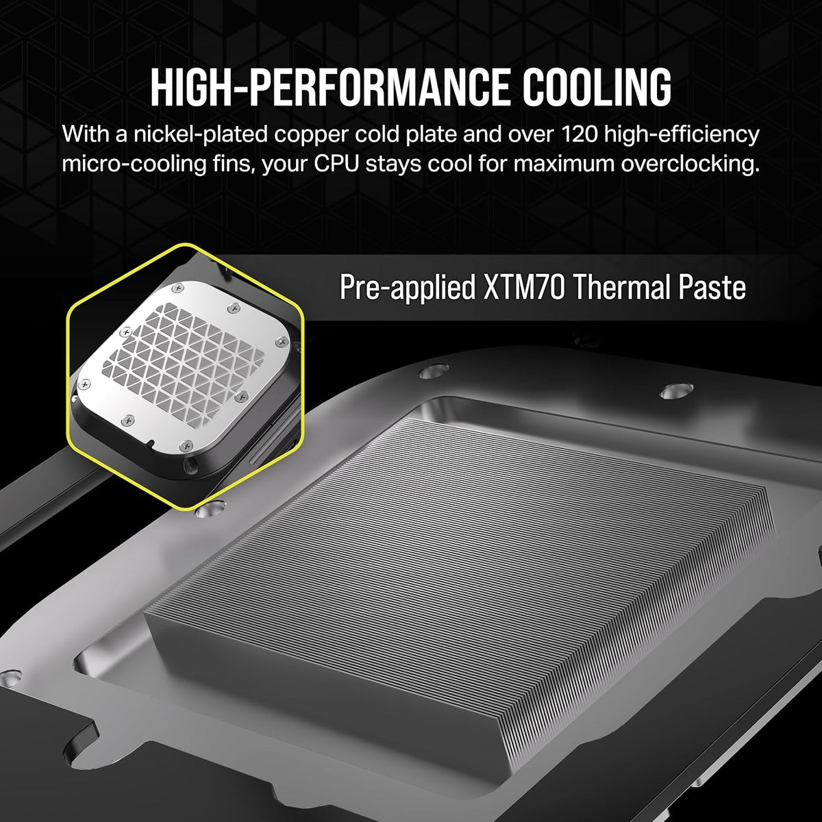 CORSAIR XC7 RGB Elite LCD CPU Water Block – 480×480 IPS LCD Display – 31 RGB LEDs – USB-C – Intel LGA 1700 & AMD AM5 – Custom Loop CPU Cooler - PuriLite