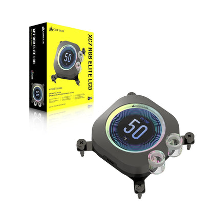 CORSAIR XC7 RGB Elite LCD CPU Water Block – 480×480 IPS LCD Display – 31 RGB LEDs – USB-C – Intel LGA 1700 & AMD AM5 – Custom Loop CPU Cooler - PuriLite