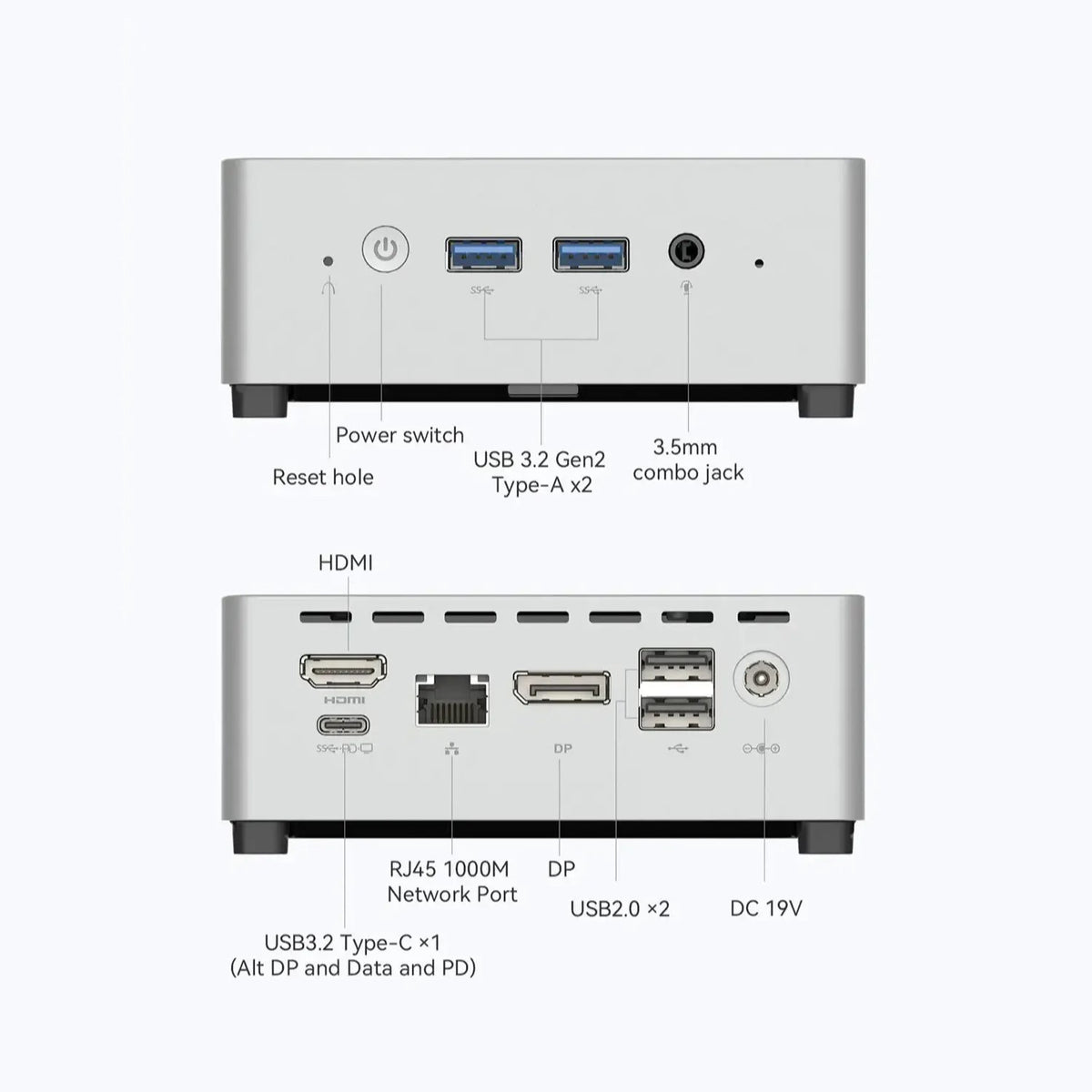 Minisforum - UN100L Mini PC - Intel N100, 16GB DDR5, 512GB SSD, Windows 11 Pro - Triple Display Support - PuriLite