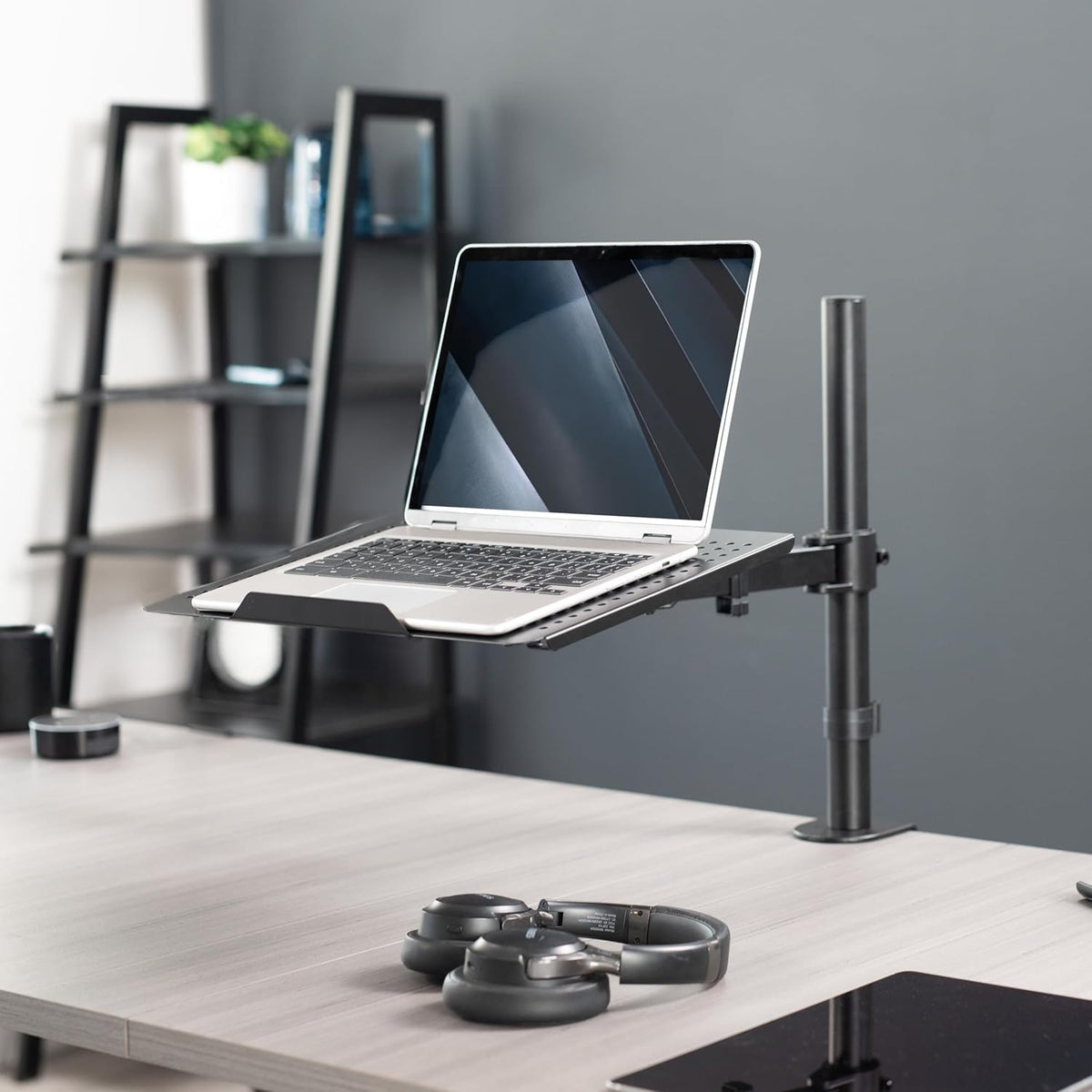 VIVO Single Laptop Notebook Desk Mount Stand, Fully Adjustable Extension with C-clamp, Fits up to 17 inch Laptops, Black, STAND-V001L - PuriLite