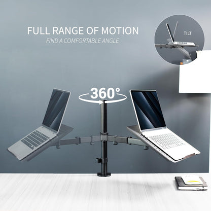 VIVO Single Laptop Notebook Desk Mount Stand, Fully Adjustable Extension with C-clamp, Fits up to 17 inch Laptops, Black, STAND-V001L - PuriLite