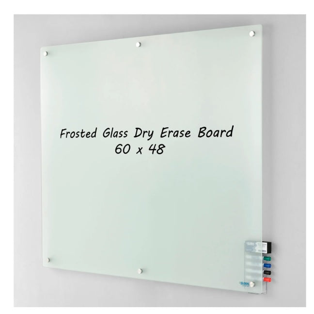 Global Industrial™ Frosted Glass Dry Erase Board, 60"W x 48"H - PuriLite