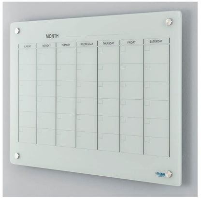 Global Industrial™ Glass Calendar Dry Erase Board, 36"W x 24"H - PuriLite