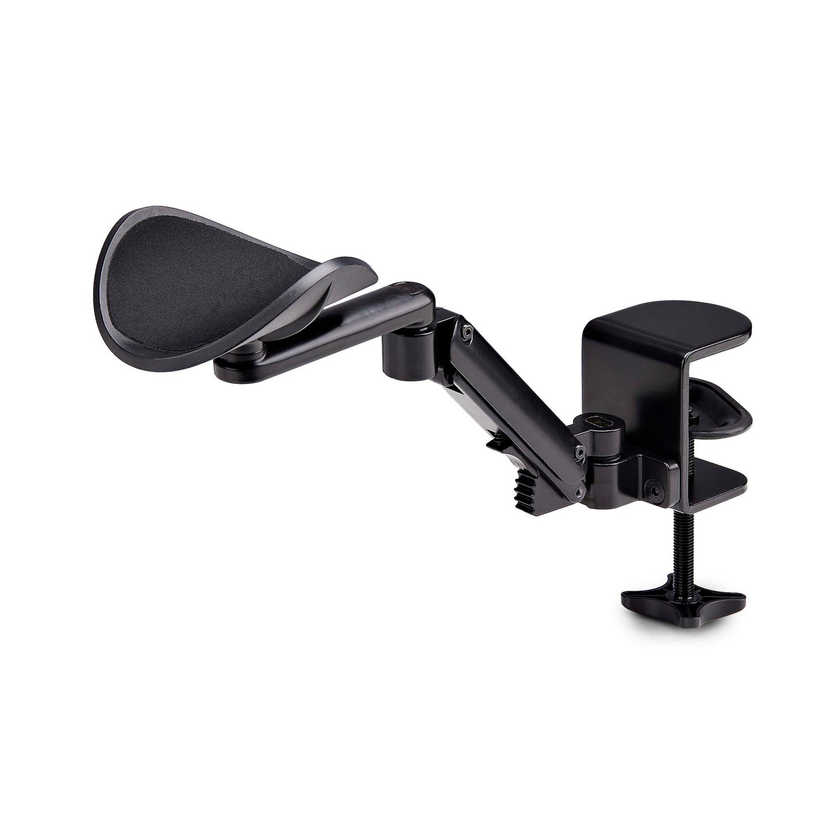 Adjustable Arm Rest for Office Desk, Ergonomic Arm/Elbow Support, 360-Degree Rotation, Clamp-On/No Drill Installation, Black - PuriLite